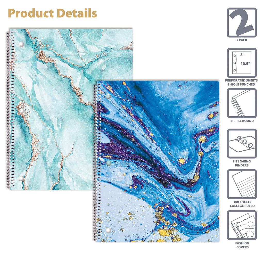 Better Office Products - Notebook - spiral-bound - - 100 sheets / 200 pages - College - 3 holes (pack of 2) - Image 4
