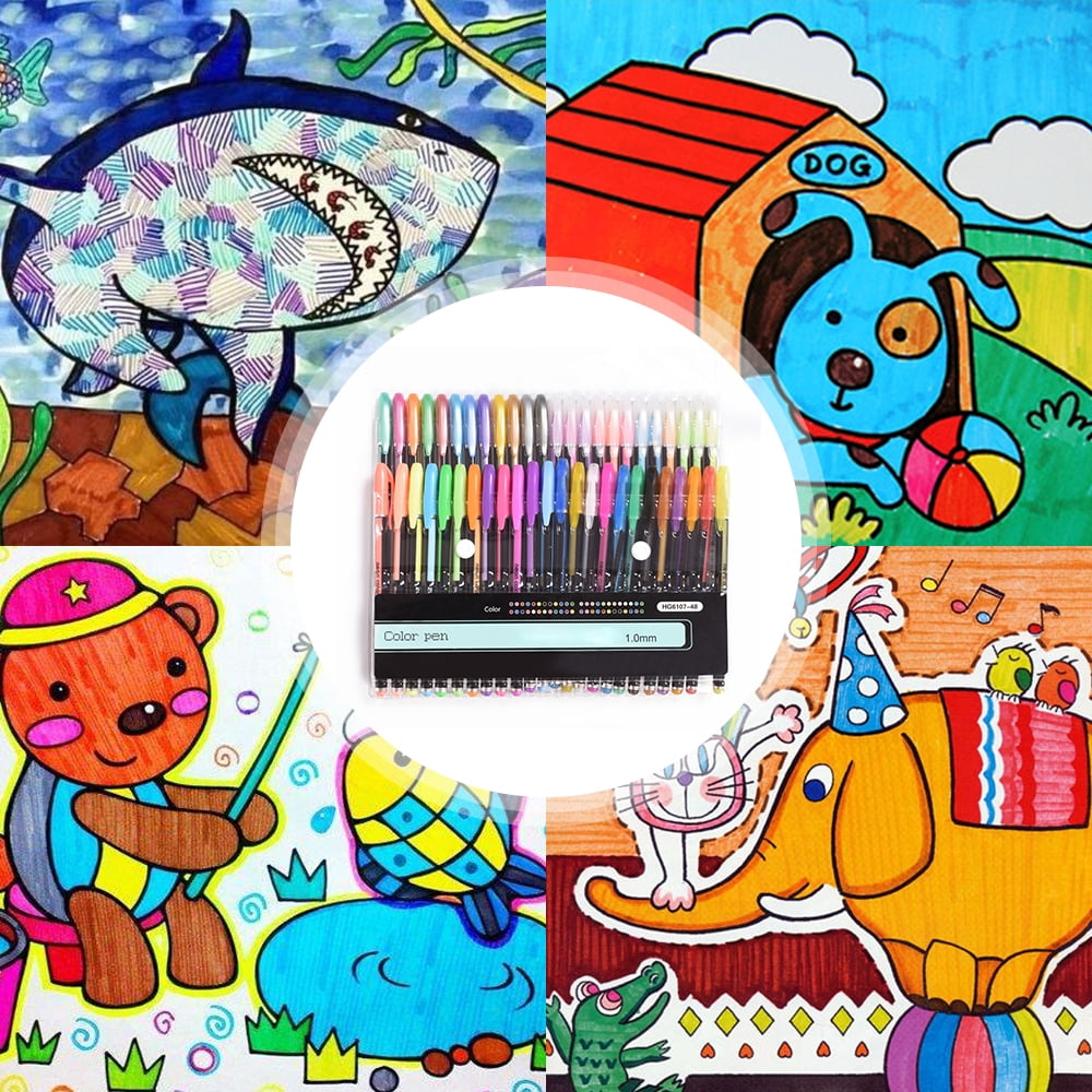 48 Colors 1.0 mm Fine Tip Set Colored Marker for Coloring Book Drawing Art Supplies Scrapbook Journaling Sparkle Gifts - Image 5