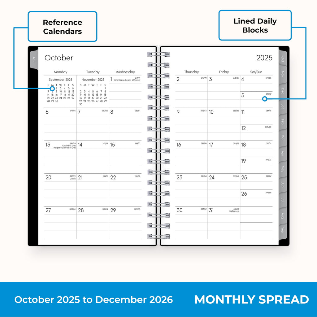 2026 15-Month Weekly and Monthly Mini Planner Calendar, Includes October 2025 - December 2026, 3.625" x 6.125", Flexi... - Image 3