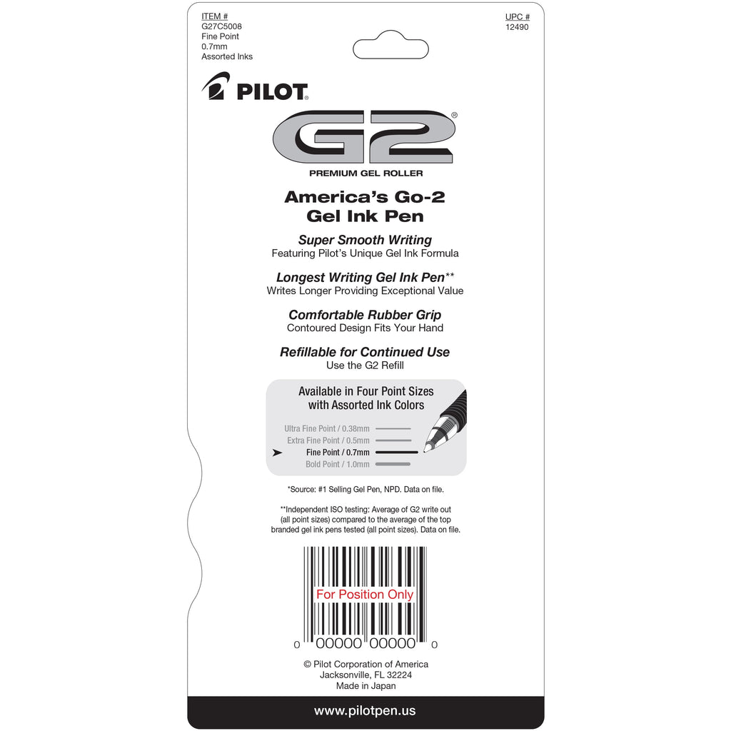 G2 Retractable Gel Ink Pens, Fine Point, Asst, 5 Count - Image 6