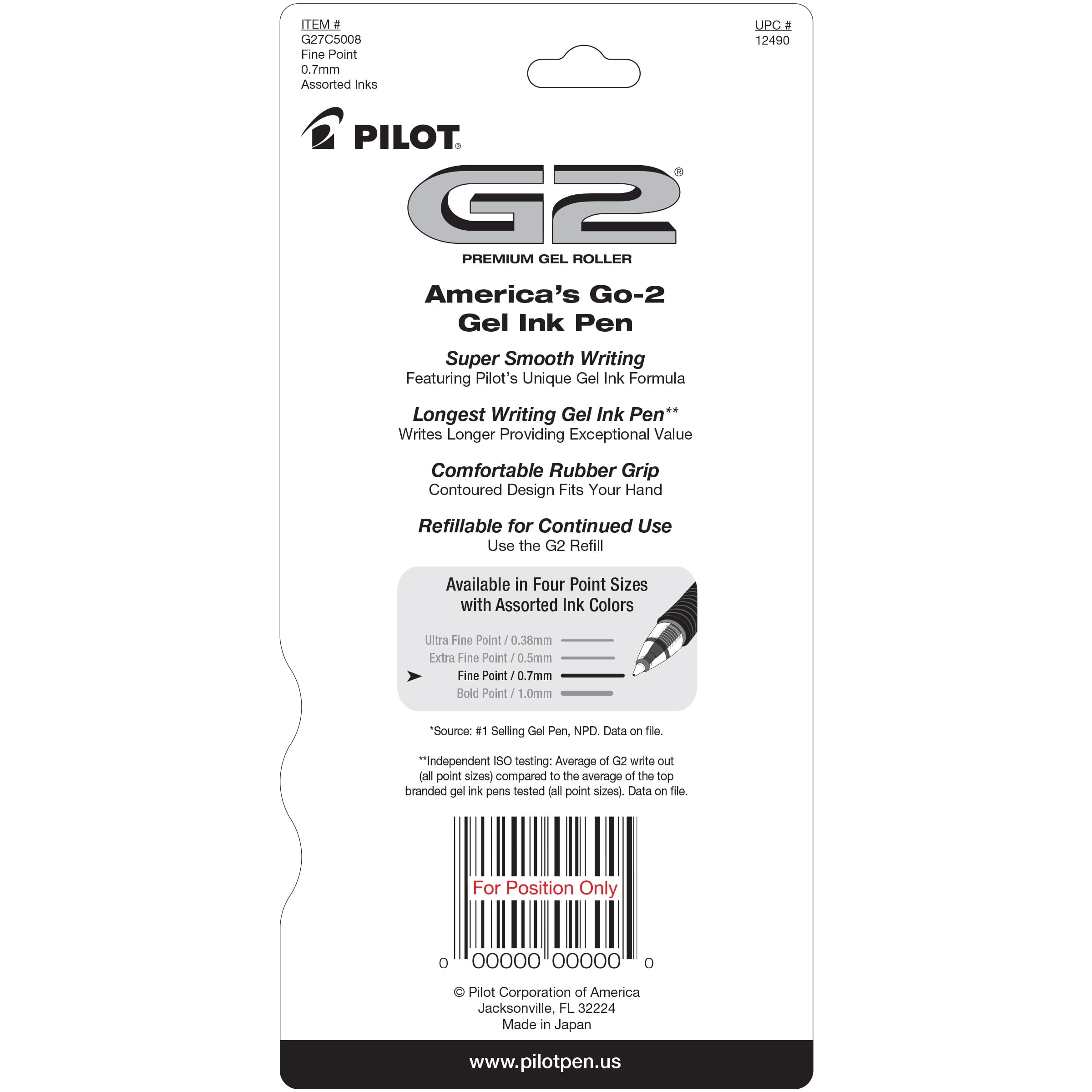 G2 Retractable Gel Ink Pens, Fine Point, Asst, 5 Count - Image 6