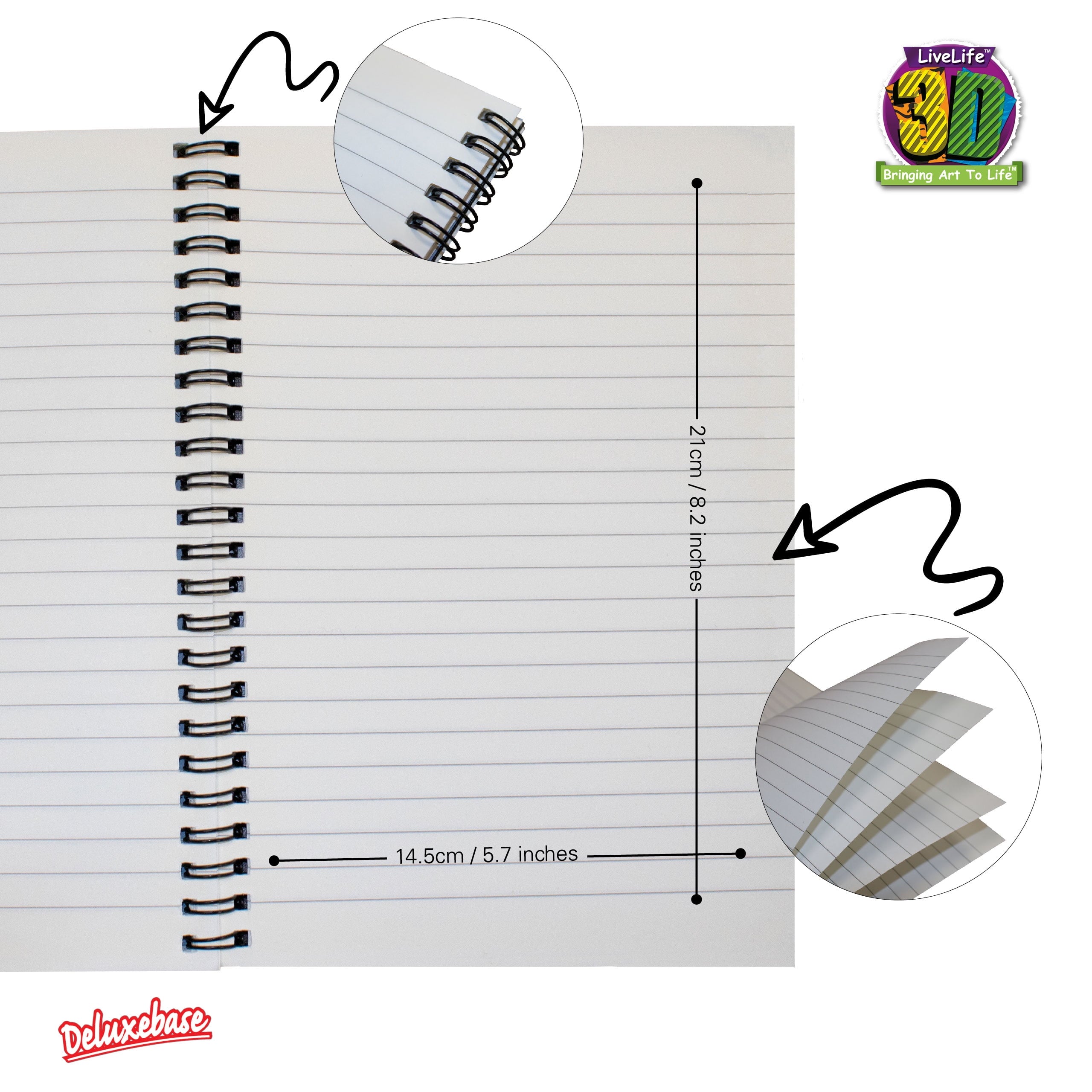 Tree Hugger. Ruled 8.2" x 5.7" Medium Notepad. 80 Page Spiral Bound Notebook with Lenticular Leopard Cover. - Image 2