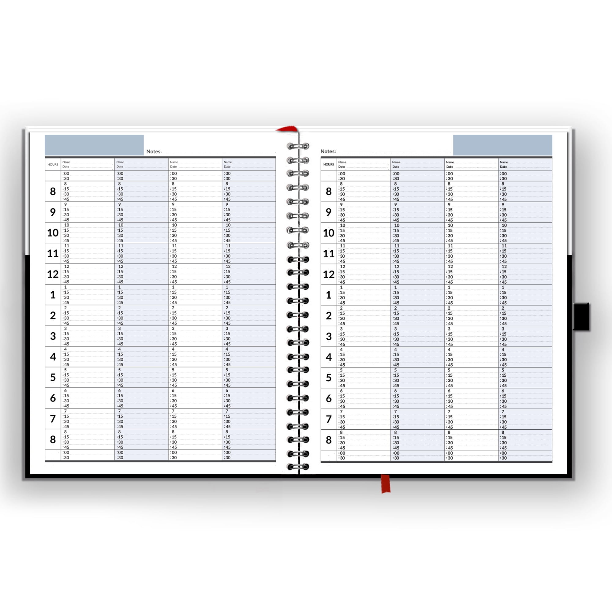 StriveZen Undated 2-Year Appointment Planner Book, Large 8" x 11" Hardcover Organizer with 4 Columns and 15-Minute Time Slots