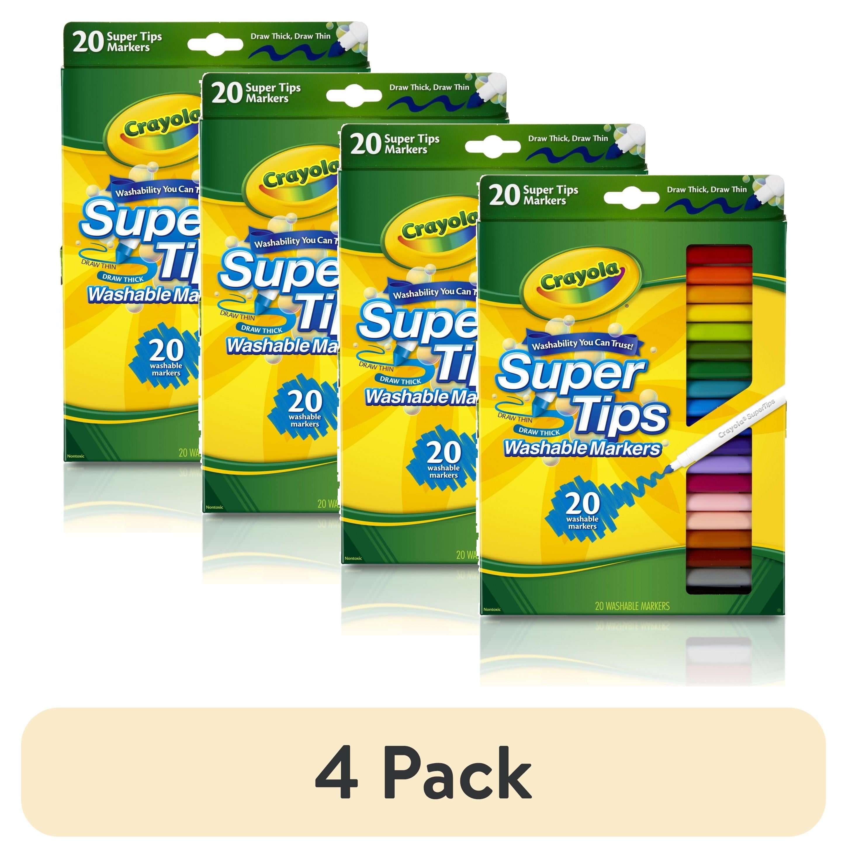 (4 pack) Crayola Super Tips Washable Markers for Kids, 20 Ct, School Supplies, Classroom Must Haves, Bullet Journaling, Gift for Kids, Ages