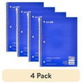 (4 pack) Wide Ruled 1-Subject Notebook, 8" x 10.5", Blue, 70 Sheets