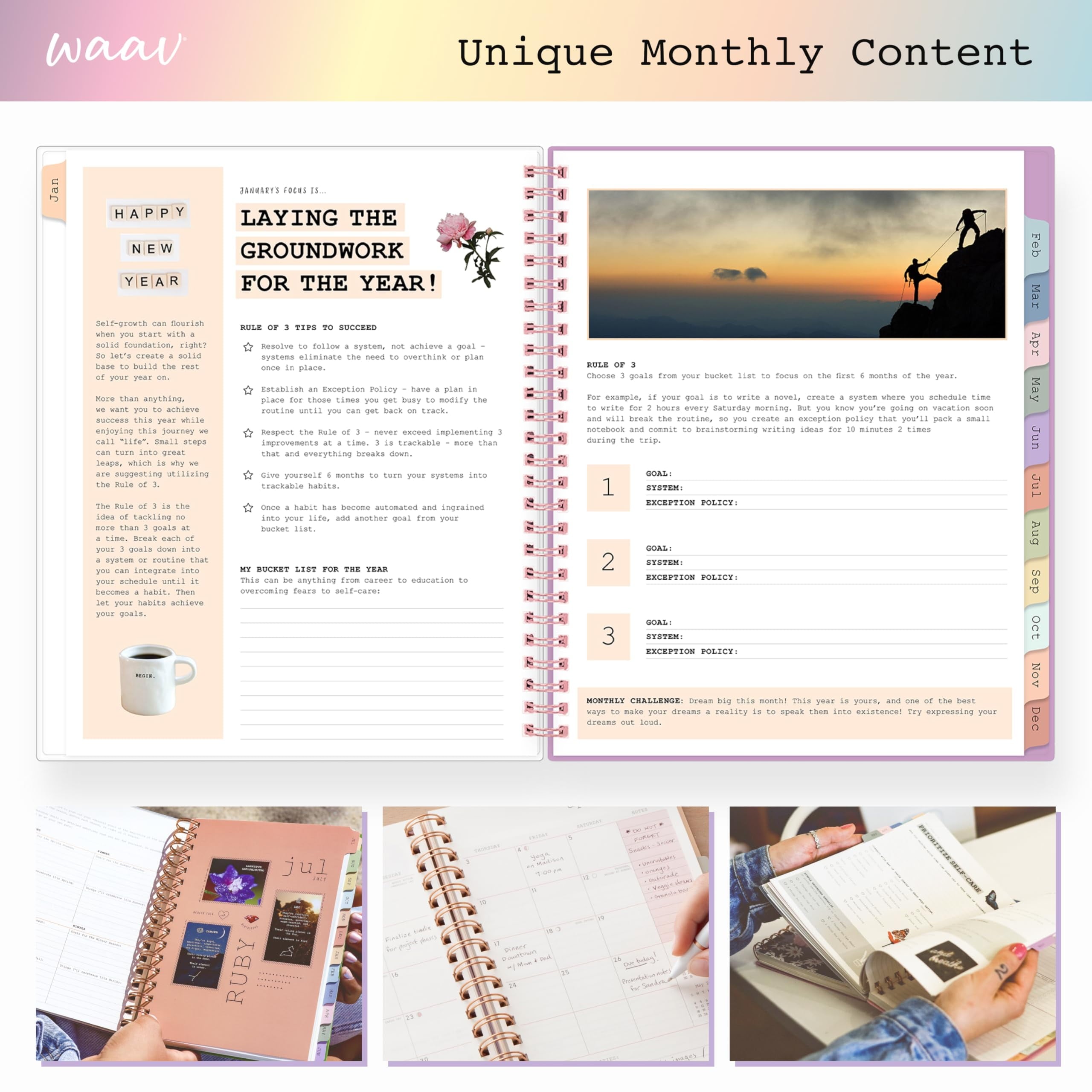 2026 Weekly and Monthly Planner Calendar, January 2026 - December 2026, 7" x 9", Flexible Cover, Durable Twin Wire Bi... - Image 5