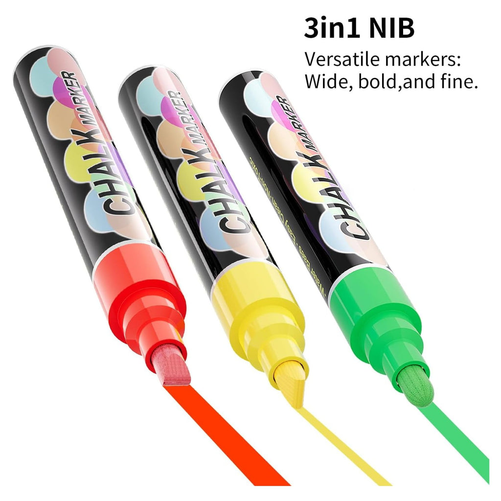 Liquid Chalk Markers Pens,12 Colors Washable & Wet Erase Neon Chalk Makers for Blackboard,Chalkboard Signs,Glass Wind... - Image 6