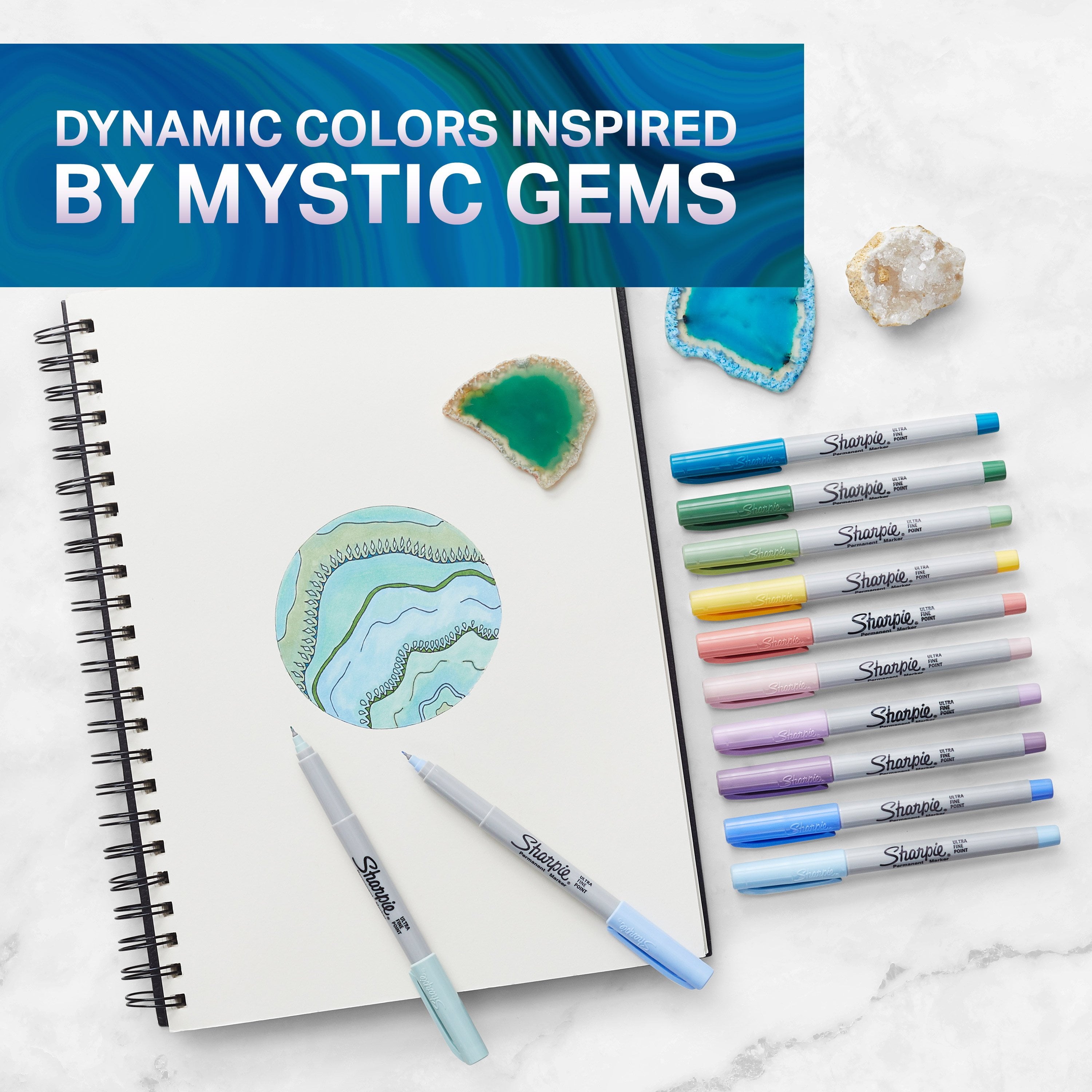 Permanent Mystic Gem Markers, Ultra-Fine Point, Assorted, 24 Count - Image 2