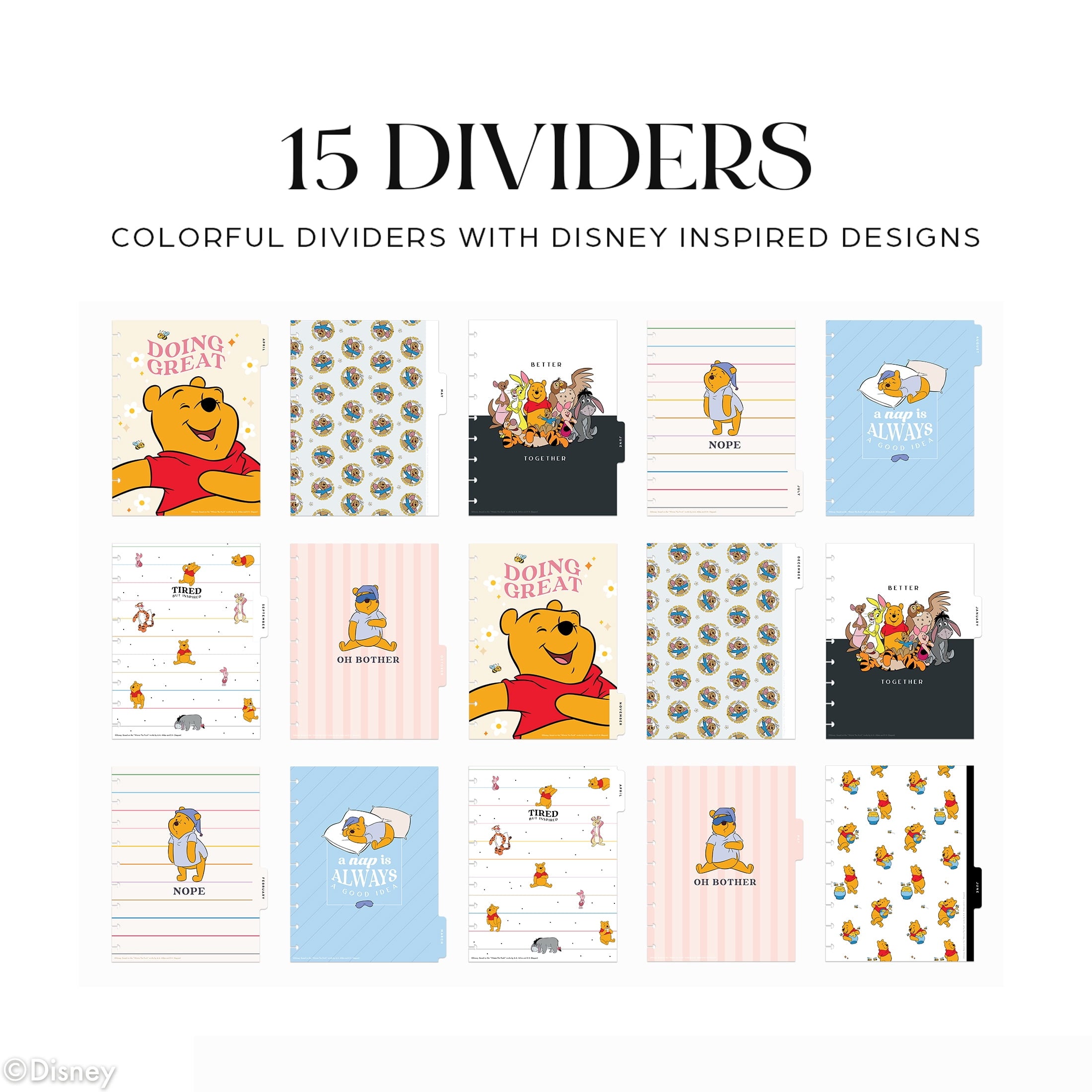 Disney Pooh & Company Monthly Weekly Classic 15 Month Disc Bound Dated Planner (7 x 9.25) April 2026 to June 2027, re... - Image 3