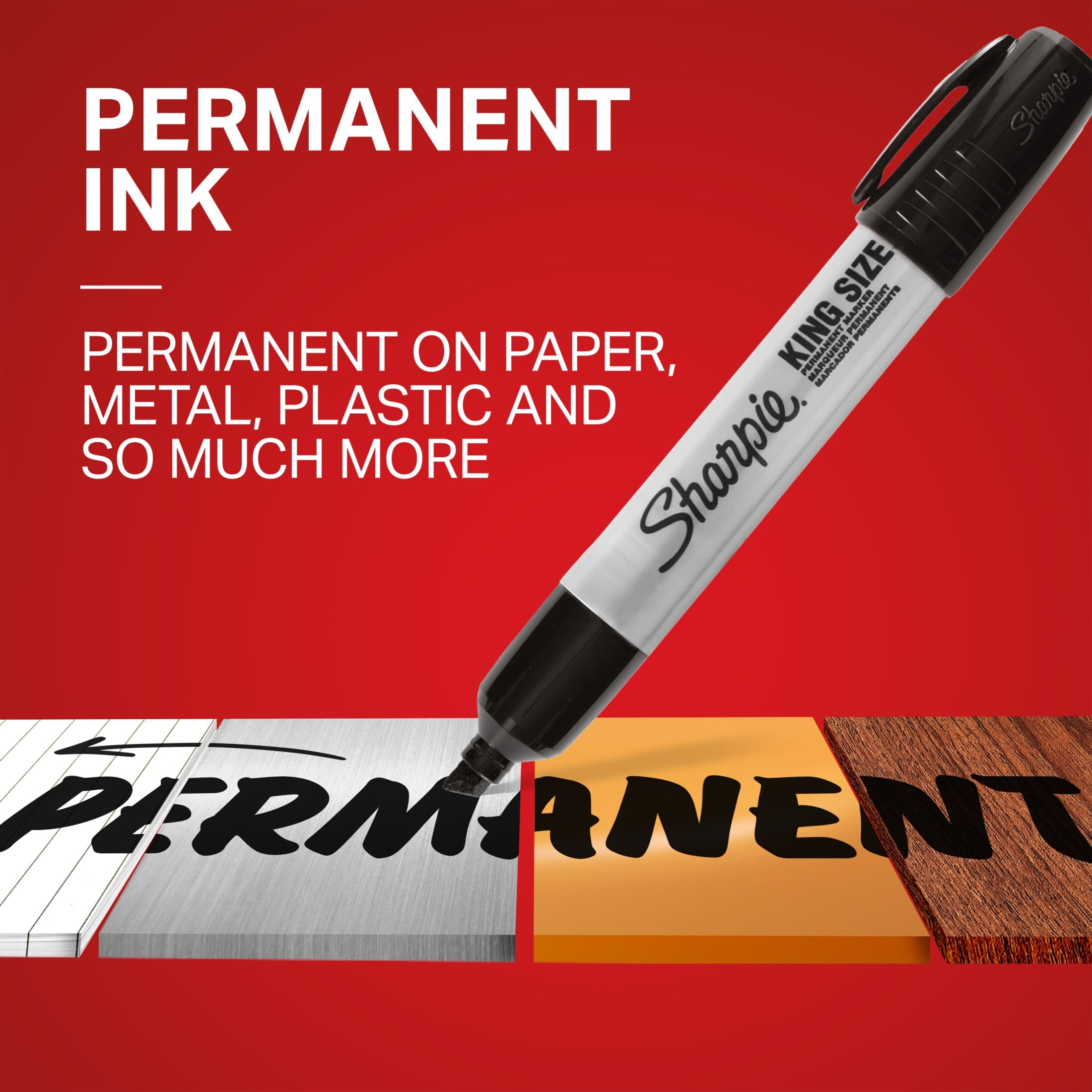 (2 pack) King Size Permanent Markers, Chisel Tip, 3 Count - Image 3