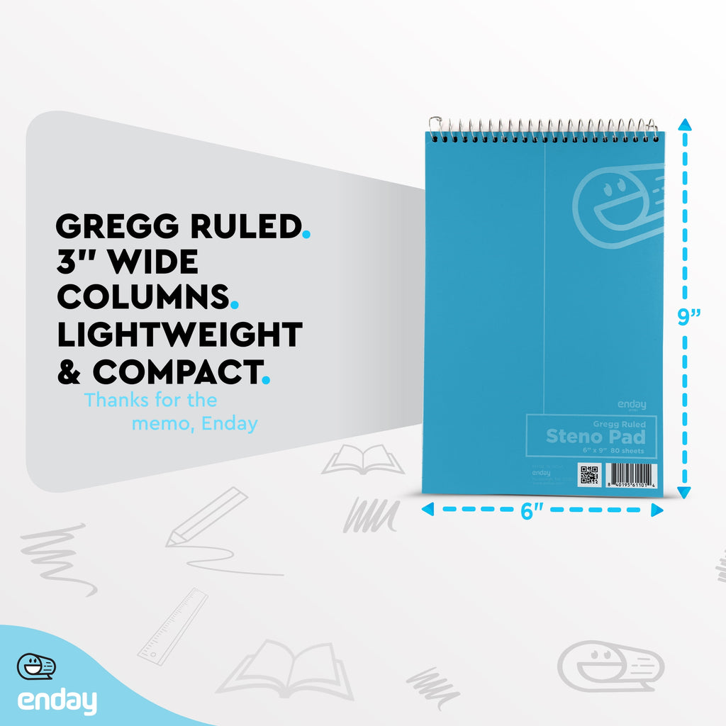 Spiral 6 x 9 inches, Gregg Rule White Paper, 80 Sheets Notebook for writing in Pink, Purple, Green, Blue, Red, Grey, ... - Image 5