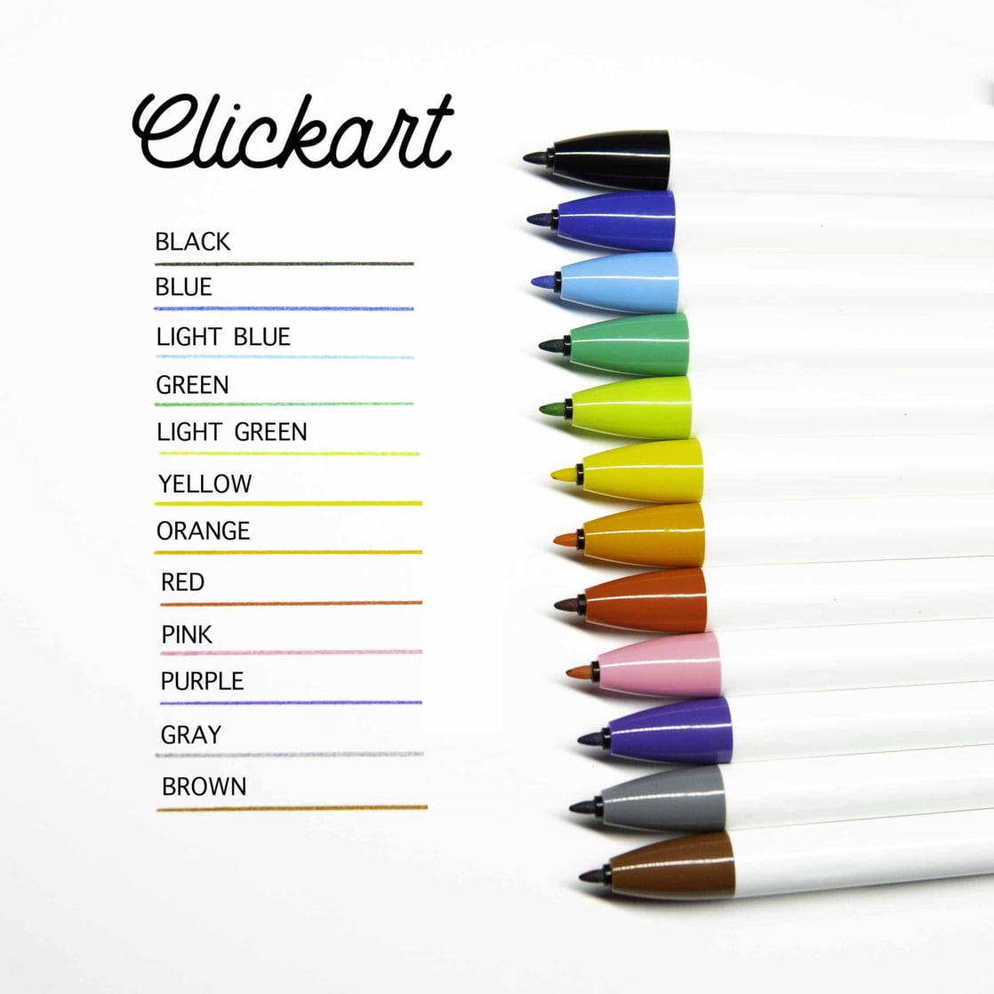 CLiCKART Retractable Marker Pen, 0.6 mm, Assorted Colors, 6pk - Image 2