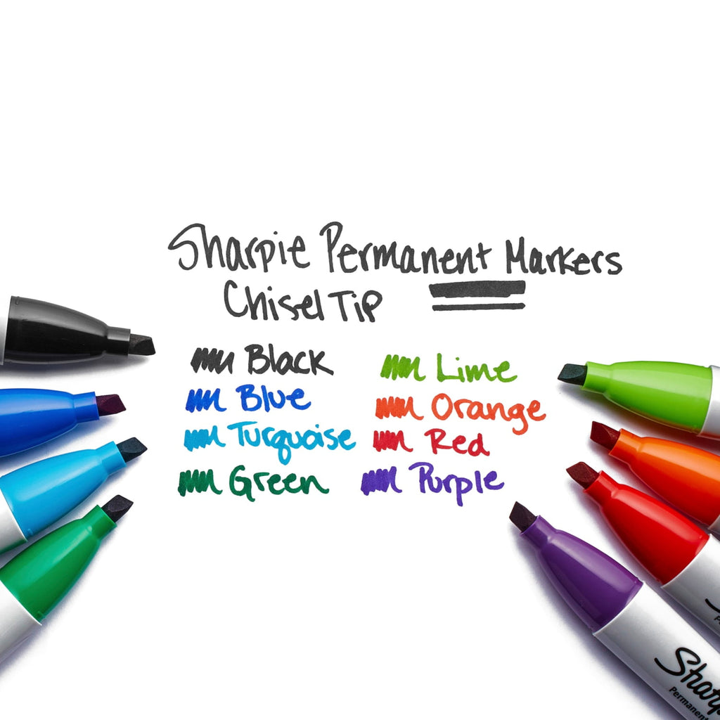 Permanent Markers, Chisel Tip, Black, 4 Count - Image 6