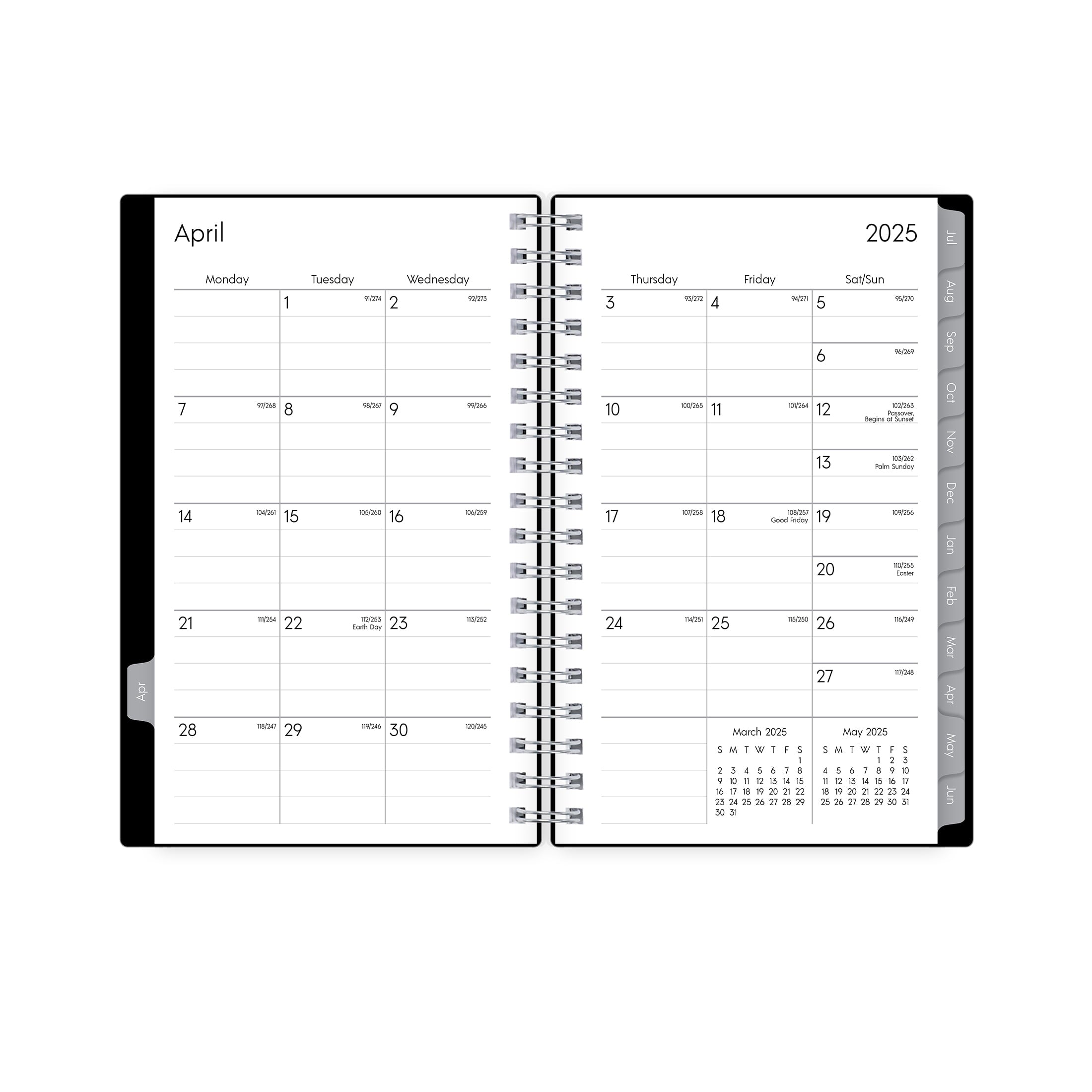 Monthly Weekly Small Planner, 3.625" x 6.125", Black 15-Month (April 2025 - June 2026) - Image 4