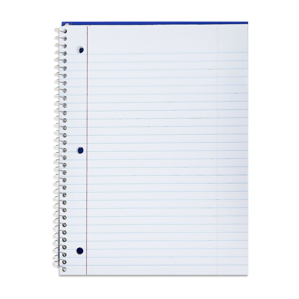 (4 pack) Wide Ruled 1-Subject Notebook, 8" x 10.5", Blue, 70 Sheets - Image 3