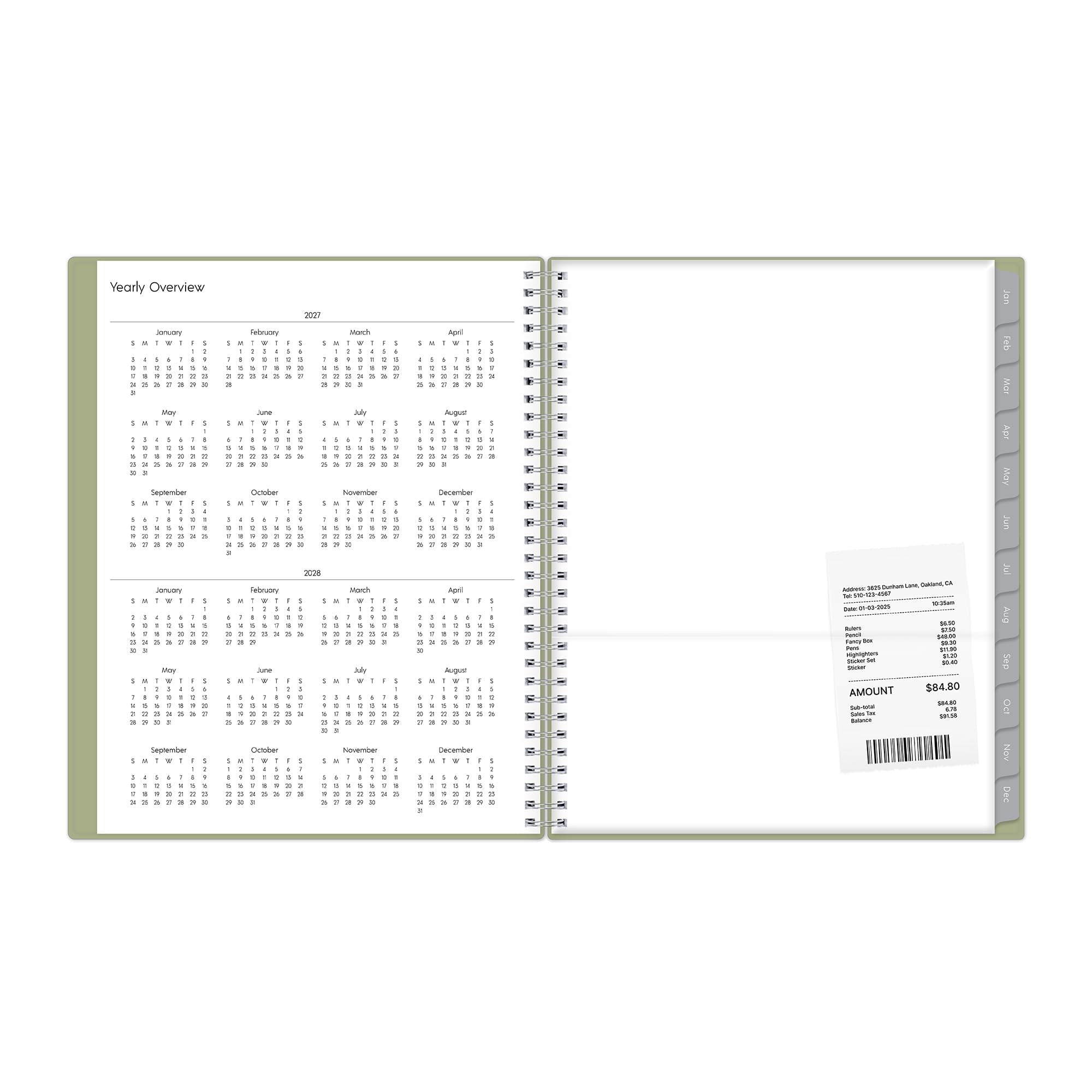 2027 Weekly and Monthly Planner Calendar, Includes January 2027 - December 2027, 8.5" x 11", Flexible Cover, Wireboun... - Image 5