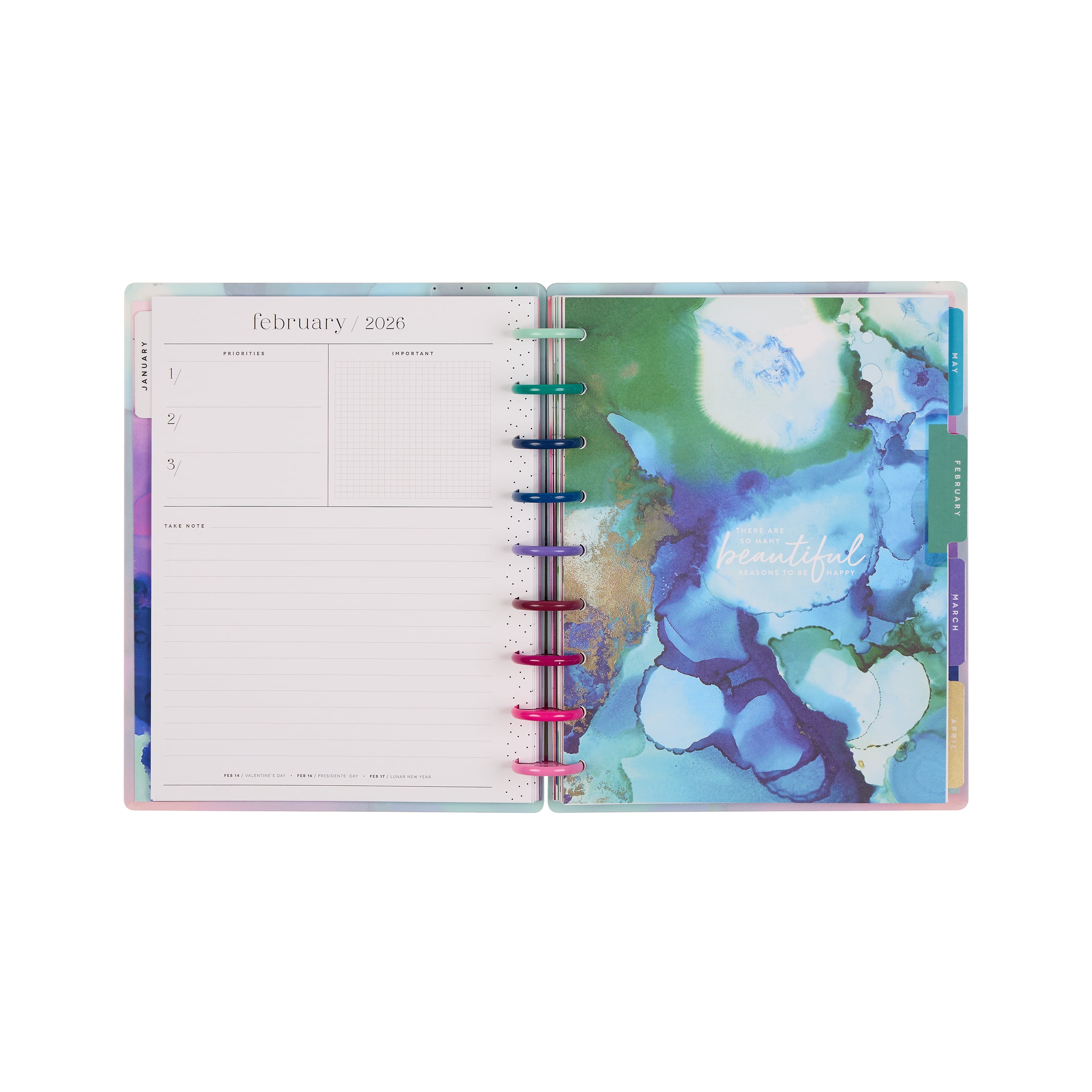 Monthly Weekly Classic PlannerJan- December 2026 Live in Color, 2 Sticker Sheets Included, Disc Bound - Image 6