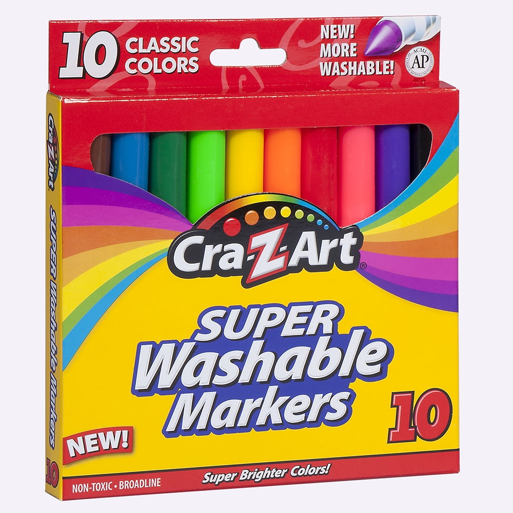Classic Multicolor Broad Line Washable Markers, 10 Count, School Supplies - Image 3