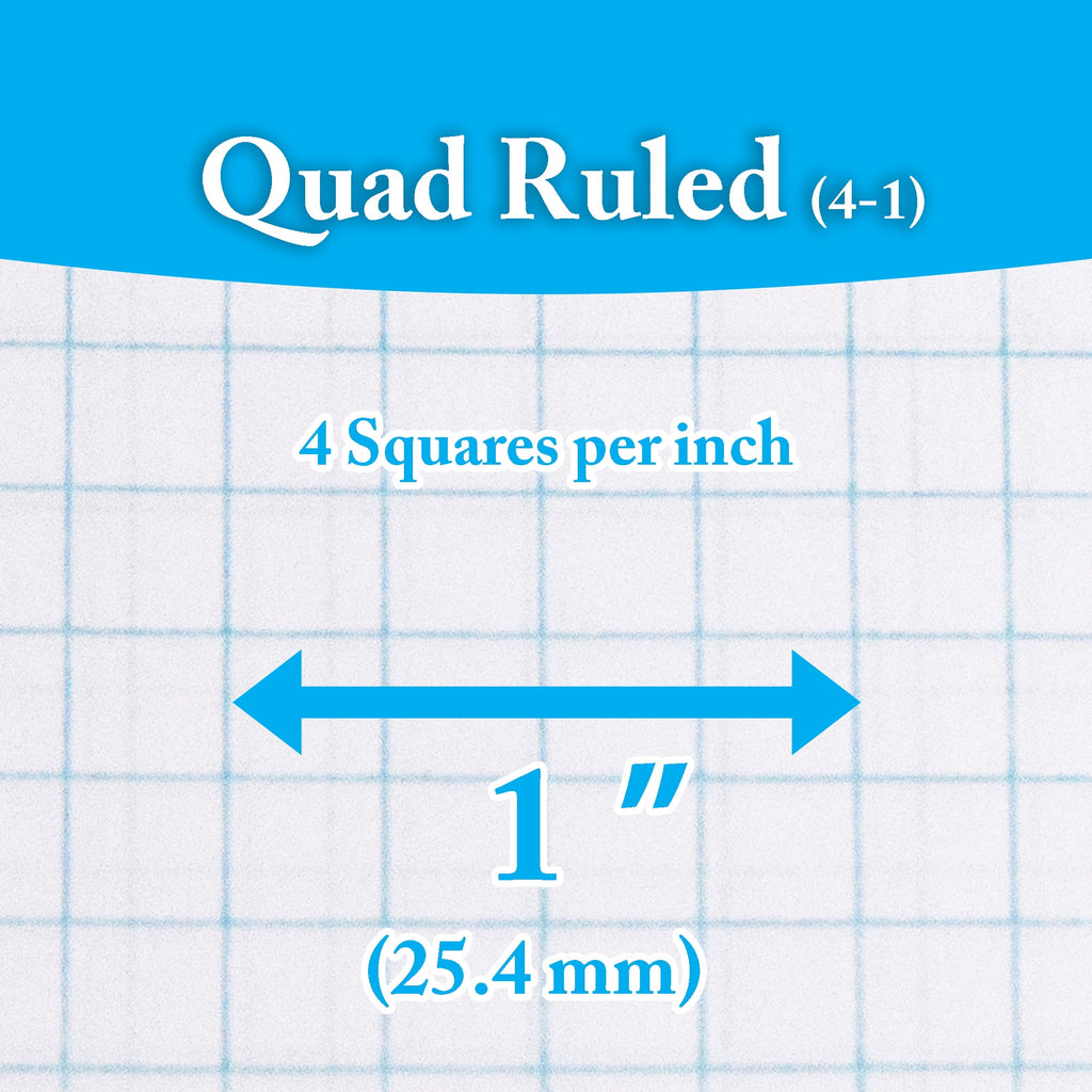 BAZIC 100 Ct. Quad-Ruled 4-1" Spiral Notebook [514] - Image 3
