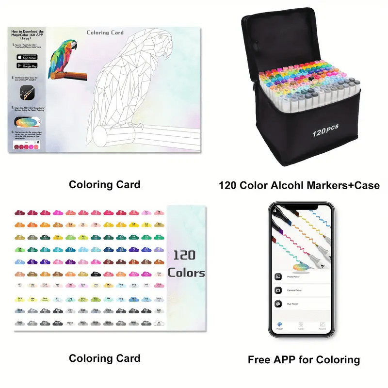 Alcohol Art Markers Set, 120 Pieces - Image 5