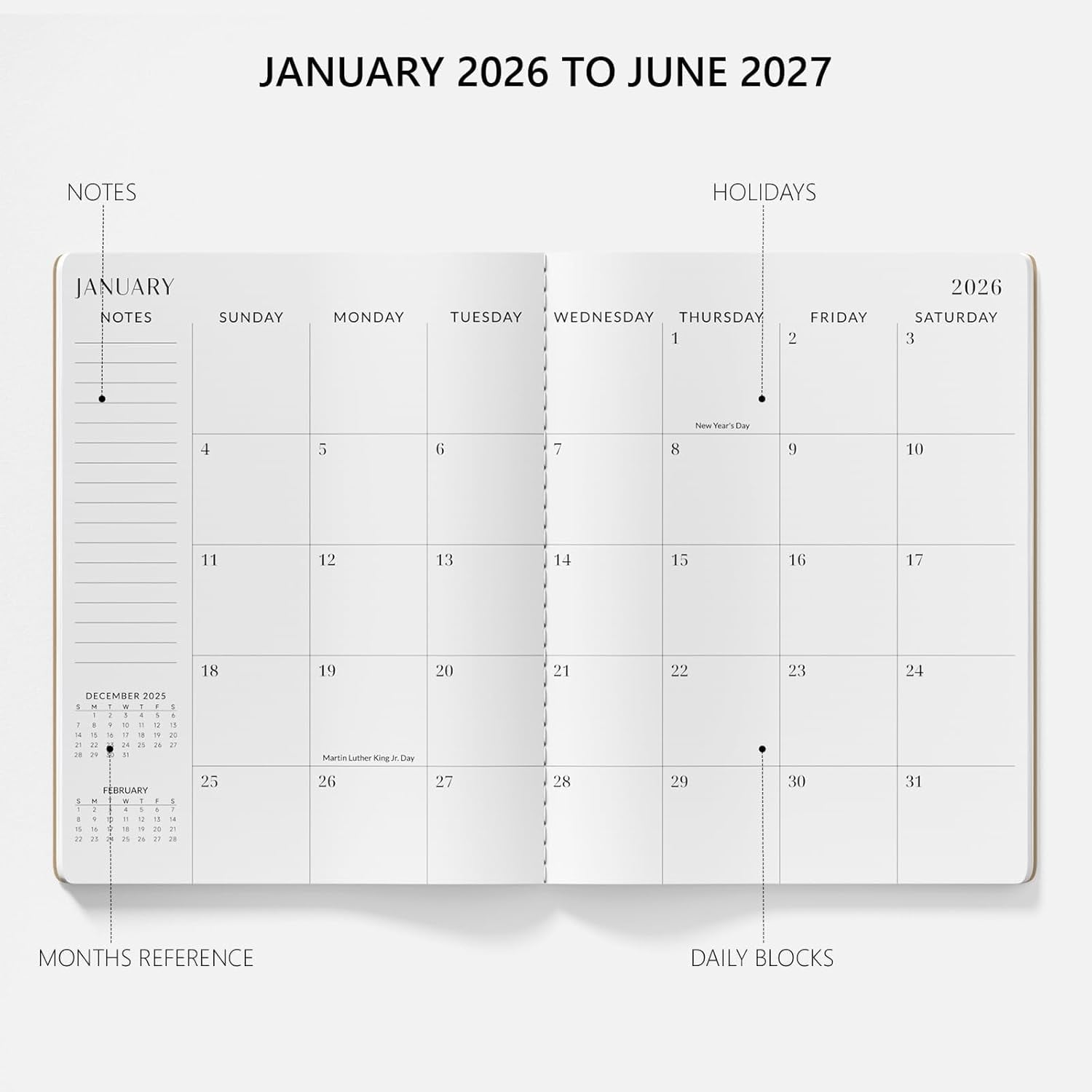 2026 Planner, Monthly,18-Month,11" x 8.5", Large - Image 2