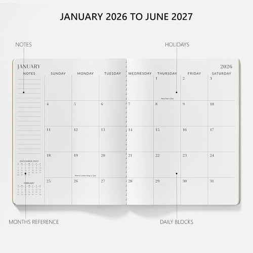 2026 Planner, Monthly,18-Month,11" x 8.5", Large - Image 2