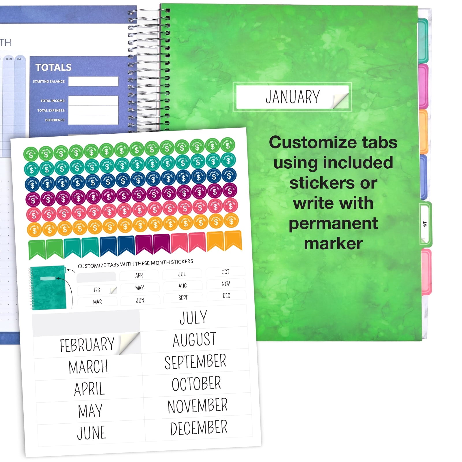 & Monthly Bill Organizer With 12 Envelopes and Pockets. Expense Tracker Notebook and Financial Book to Control Your M... - Image 4