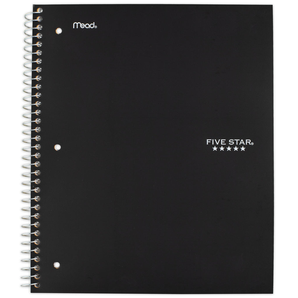 Five Star Wirebound Notebook, 1 Subject, Wide Ruled, 8" x 10.5", Black - Image 5