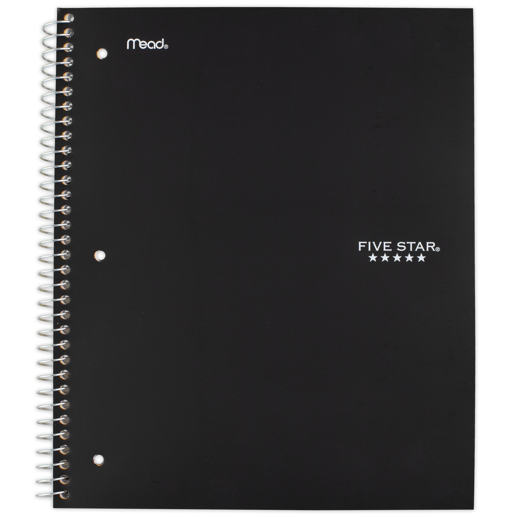Five Star Wirebound Notebook, 1 Subject, Wide Ruled, 8" x 10.5", Black - Image 5