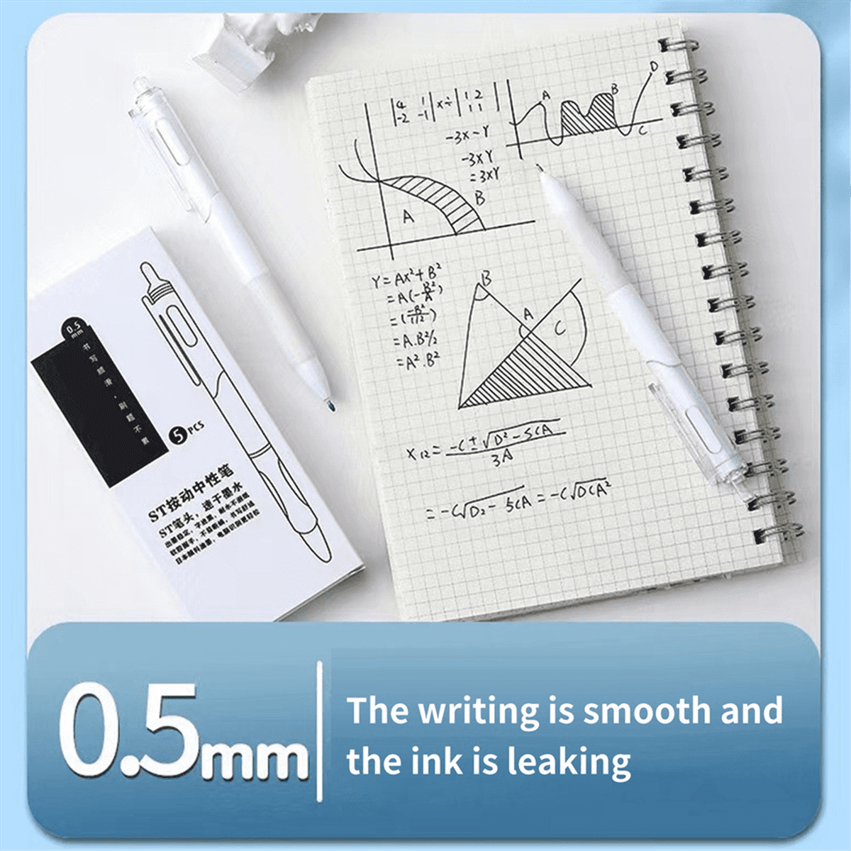 Pens, 0.5mm, Smooth Writing Perfect for Journaling, Note Taking Gift Set (Pack of 5) As Shown - Image 5