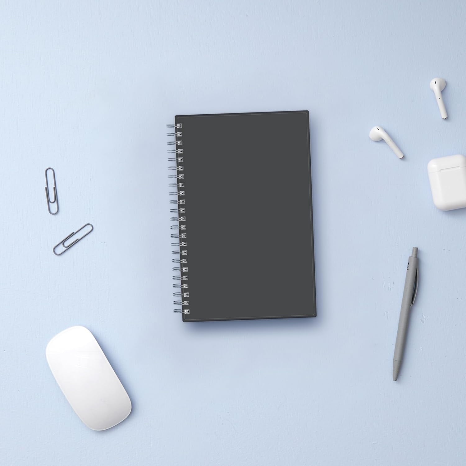 Blue Sky Notes Professional Notebook, Flexible Cover, Twin-Wire Binding, Lined and Perforate Pages, (5.5" x 8.5"), Gray - Image 2