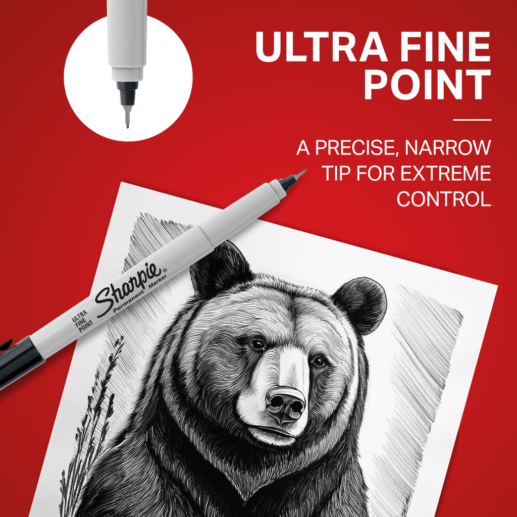 Sharpie Permanent Markers, Ultra Fine Point, Black, 12 Count - Image 5