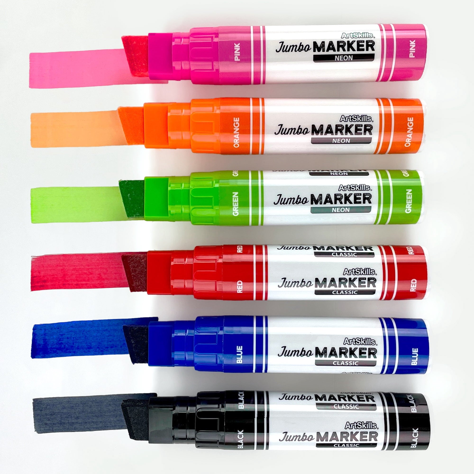ArtSkills Jumbo Chisel-Tip Markers, 6-Pack, Assorted Neon & Classic Colors for Posters & Signs - Image 5