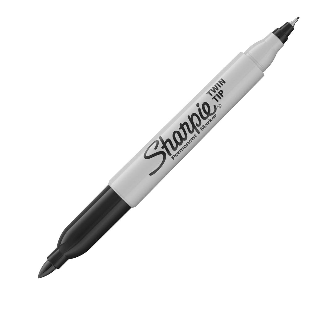 Sharpie Twin Tip Permanent Markers, Fine and Ultra Fine, Black, 2 Count - Image 4