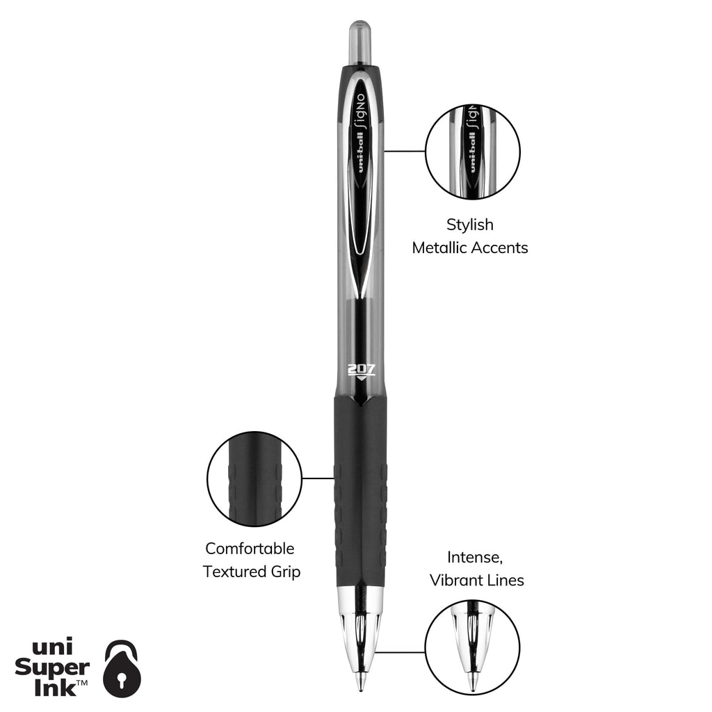 207 Retractable Gel Pens, Medium Point (0.7mm), Assorted, 8 Pack - Image 3