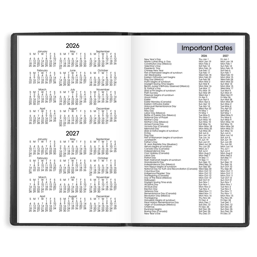 DayMinder 2026 Weekly Planner Black Pocket 3 12 x 6 - Weekly - Image 3