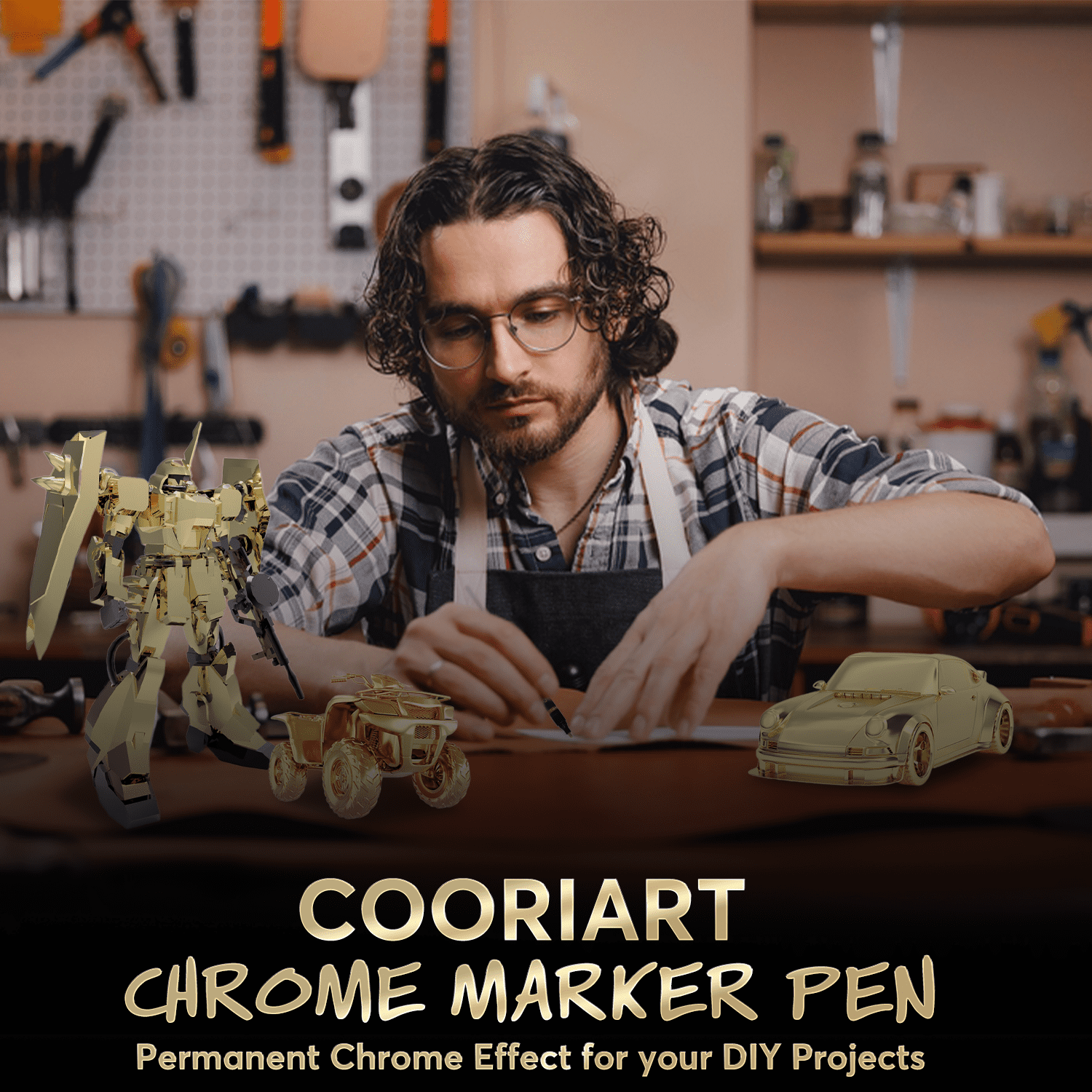 Chrome Gold Markers Metallic Gold Paint Pens for Metal, Plastic Jewelry,Touch-Up and Repair Kit - Image 4