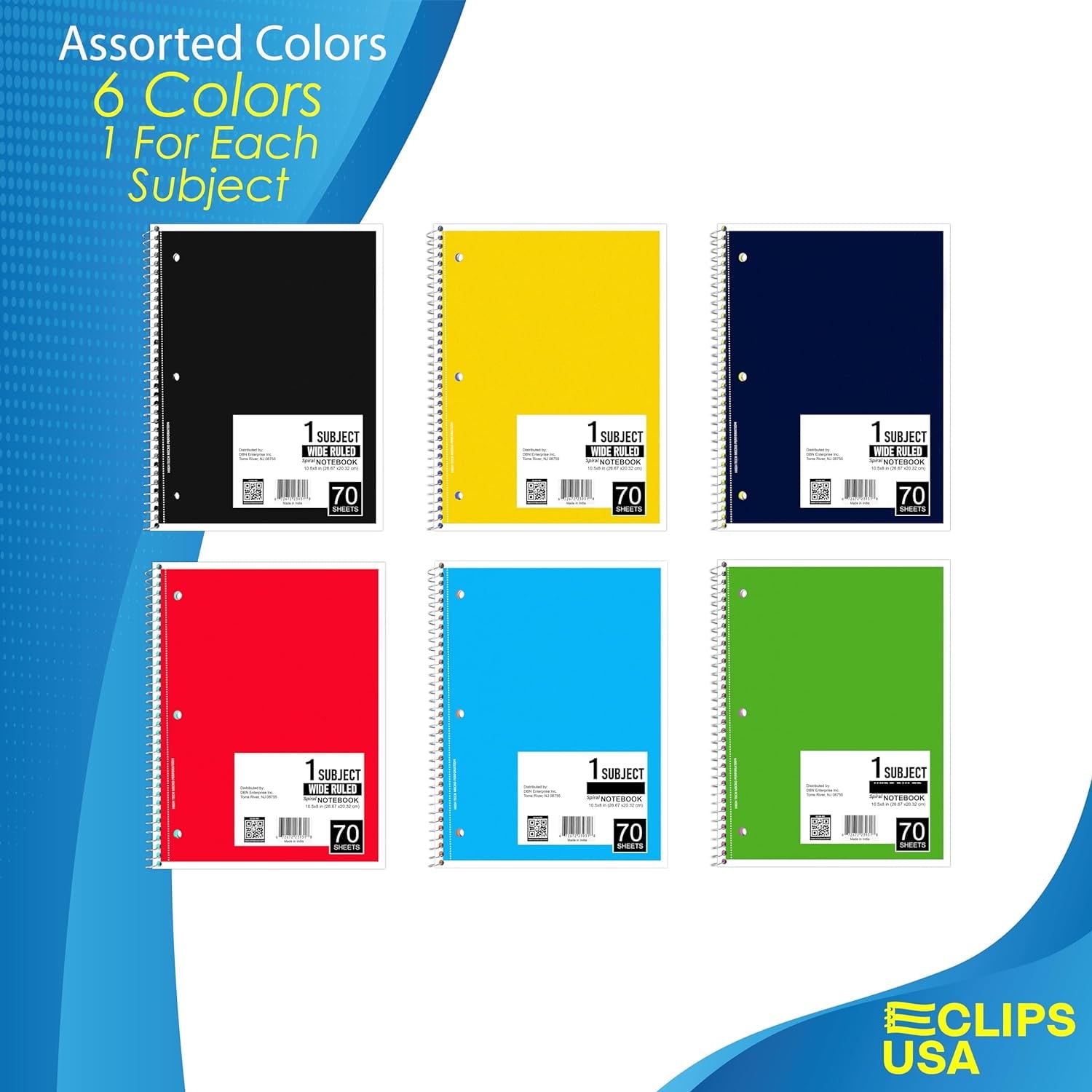 Ruled Single Subject Spiral Notebook, 50 , 70 Sheets, 12 Pack - Image 5