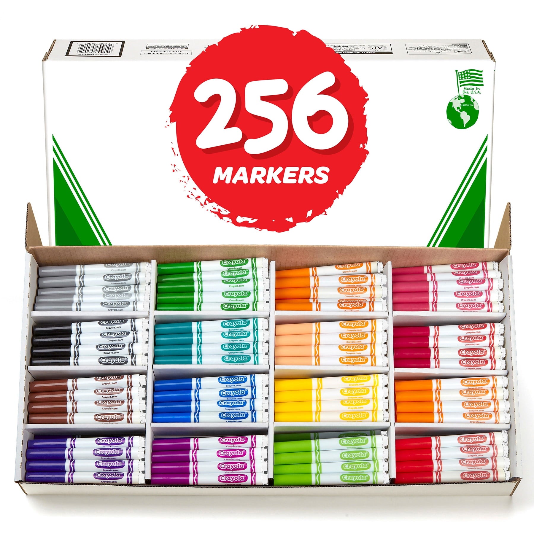 Classpack Assortment, 256ct Broad Line Markers, 16 Bold Colors, Great for Classroom, Educational, All-Purpose Art Tools - Image 4