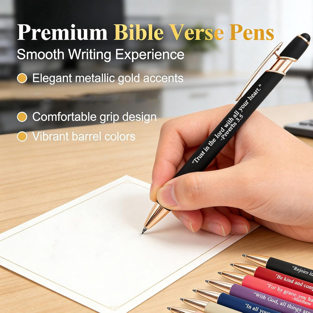 Ballpoint Pen Set, Retractable Pens with Stylus Tip , Uplifting Encouragement Pens for Graduates, Bible Study & Christian Gifts(RL 10 PCS) - Image 5