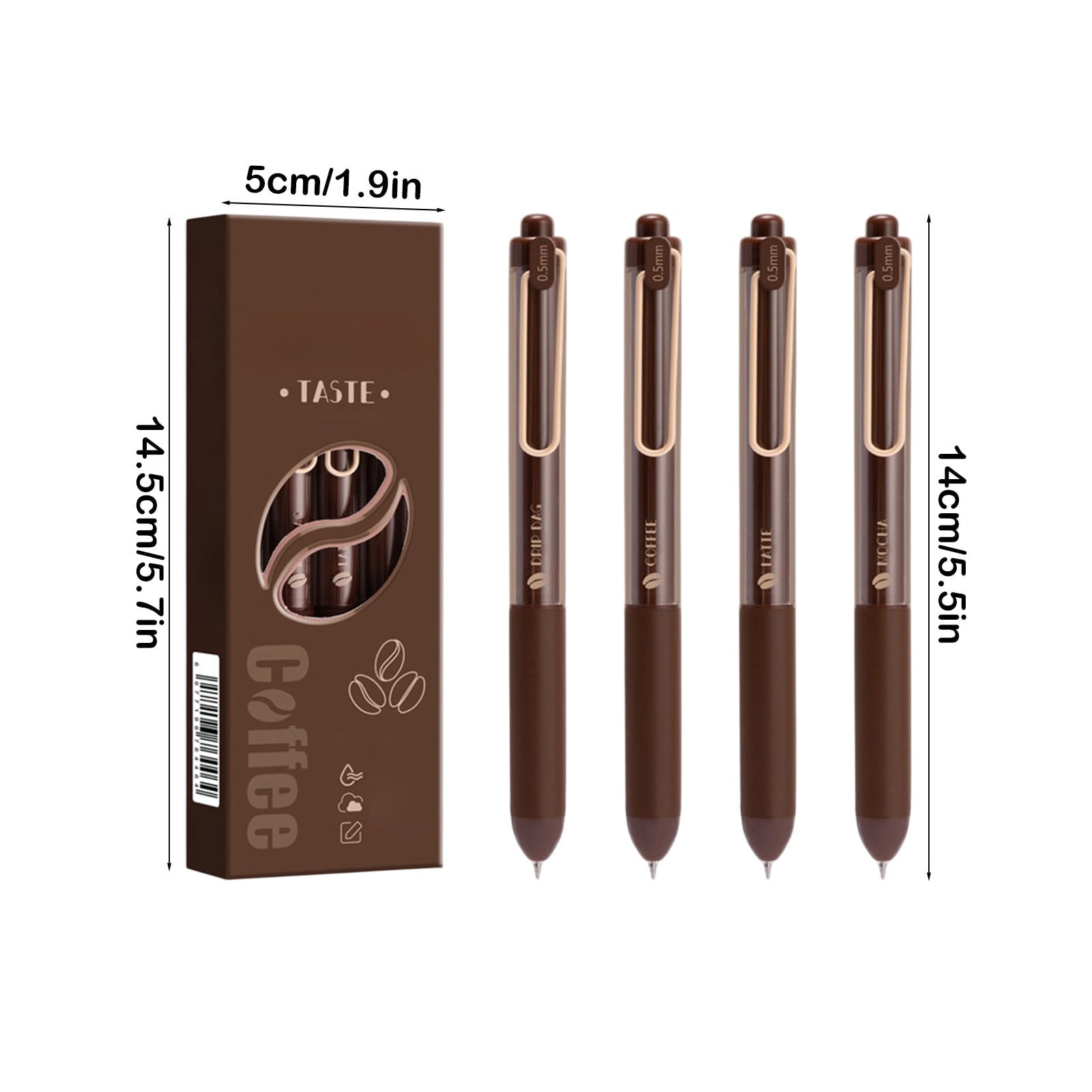 Set Coffee Rose Cream Fragrance 0.5mm ST Tip Exam Writing s 4-Pack(Coffee) - Image 3