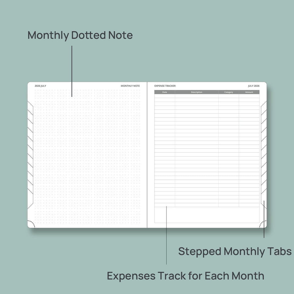 POPRUN Monthly Planner 2026-2027, 6.5"x8.5", 18-Month Calendar Book Academic Year (Jul.26-Dec.27) with Monthly Tabs, Flexible Soft Cover, 10 - Image 4