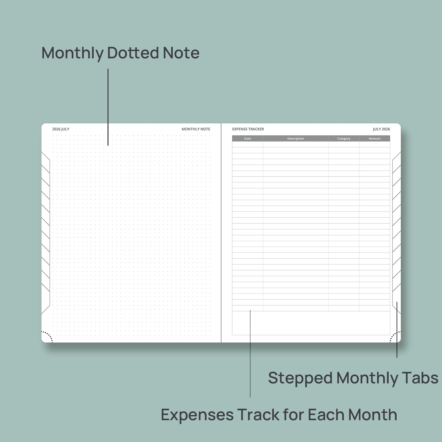 POPRUN Monthly Planner 2026-2027, 6.5"x8.5", 18-Month Calendar Book Academic Year (Jul.26-Dec.27) with Monthly Tabs, Flexible Soft Cover, 10 - Image 4