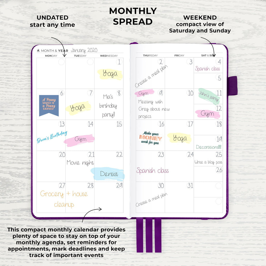 Pocket Planner Weekly - Undated Monthly Goal Planner and Calendar for Increasing Productivity, Mini Planner Perfect f... - Image 6