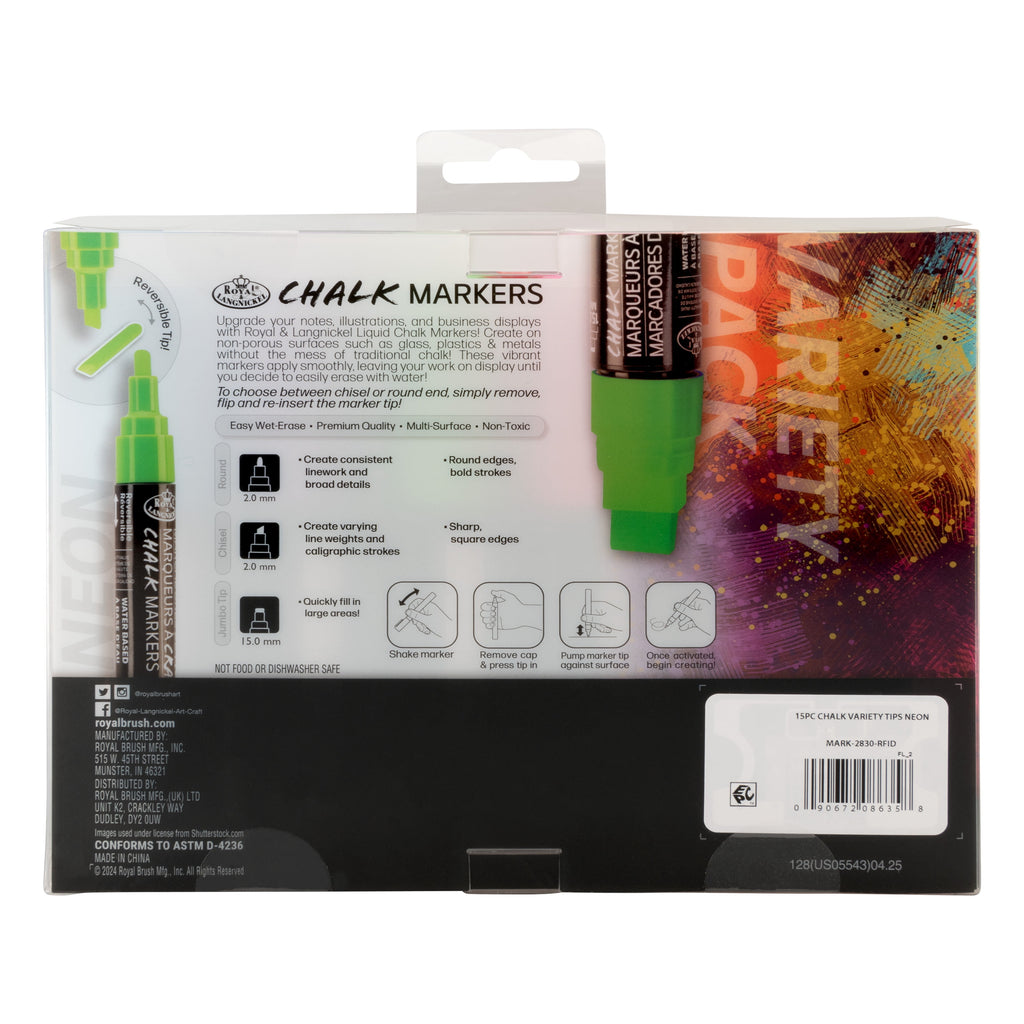 15pc Neon Chalk Marker Variety Set, and - Image 2
