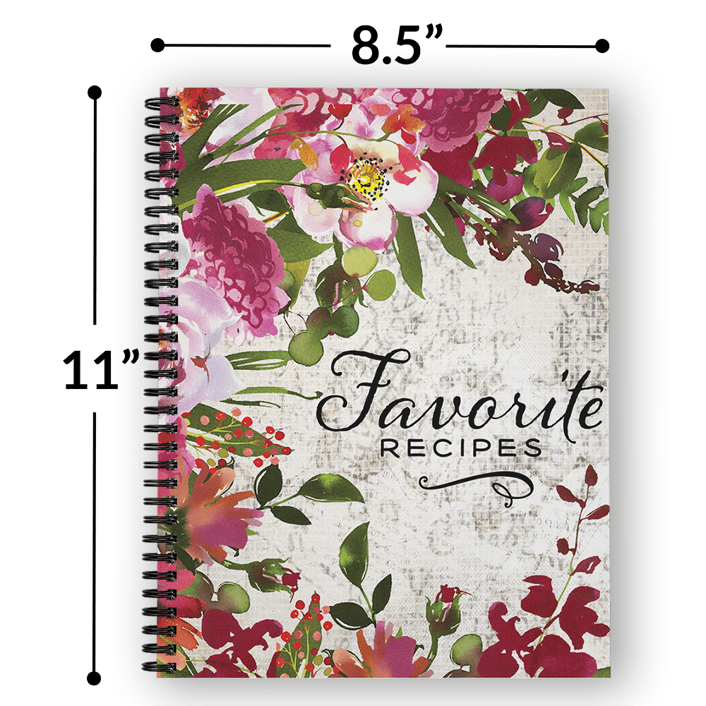 Softcover Favorite Recipes 8.5" x 11" Spiral Recipe Notebook/Journal, 120 Recipe Pages, Durable Gloss Laminated Cover... - Image 4