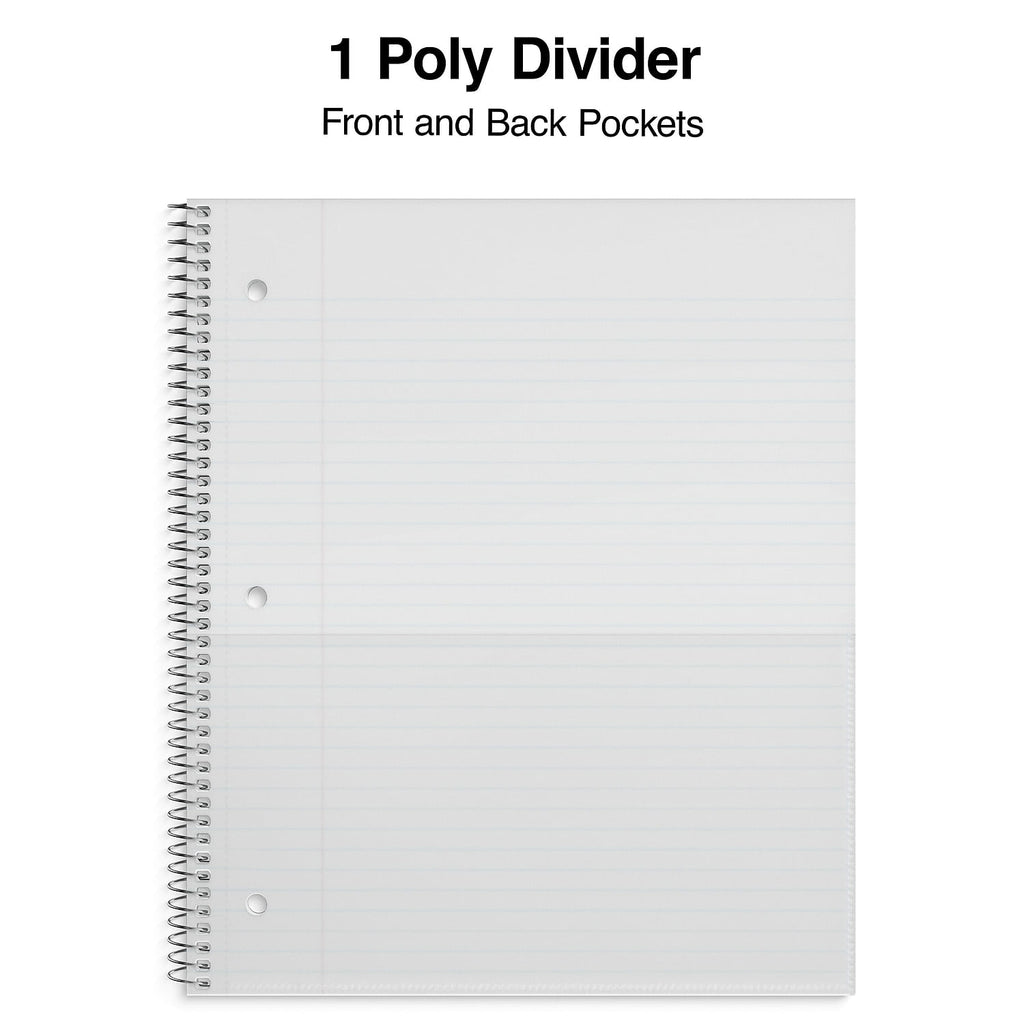 Staples Accel Durable Poly Cover 1 Sub Notebook College Ruled 8.5"x11" Teal 20955M - Image 3