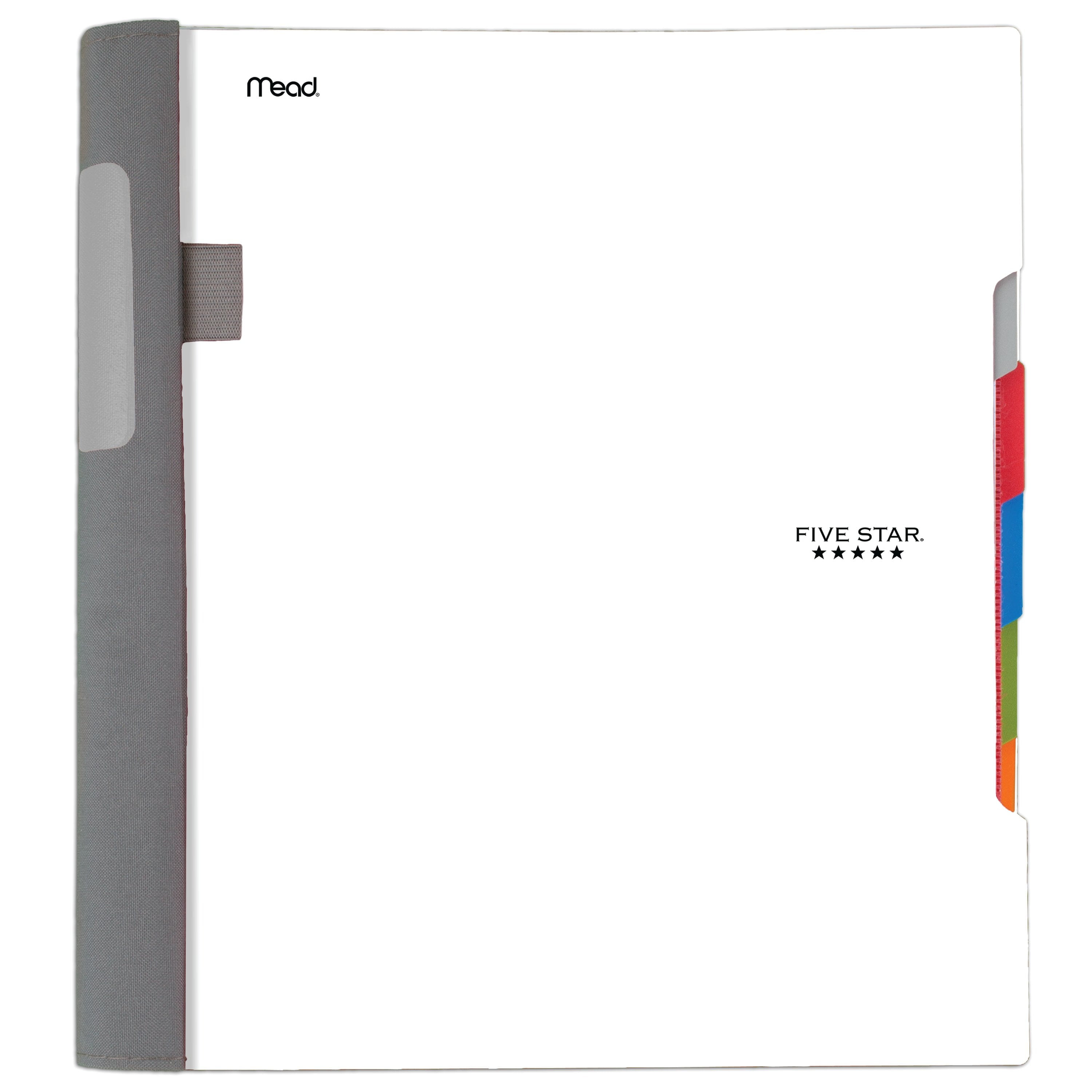 5 Subject College Ruled Notebook Plus Study App, 8.5" x 11", White, Poly, Spiral, 200 Sheets - Image 2