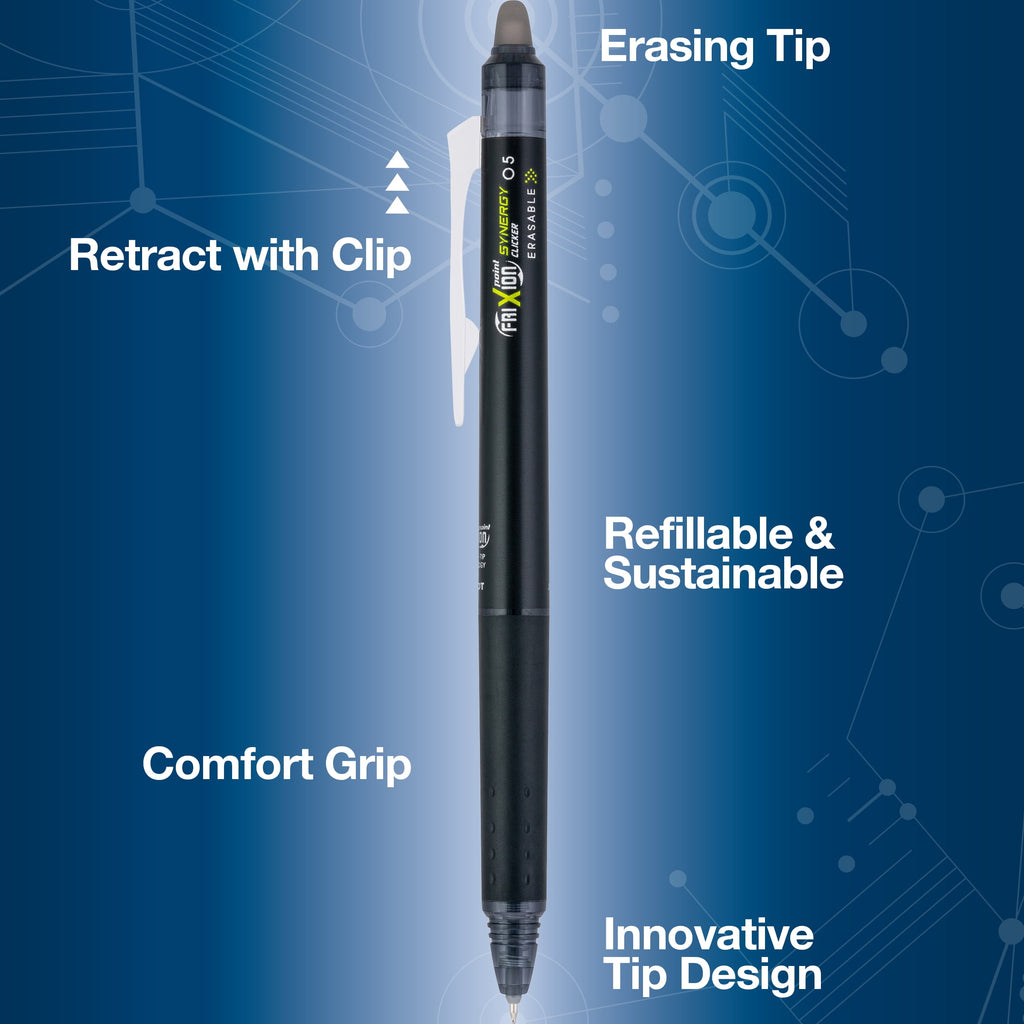 FriXion Synergy Clicker Erasable Gel Pens, Extra Fine Point, Assorted Ink, 5 Count - Image 4