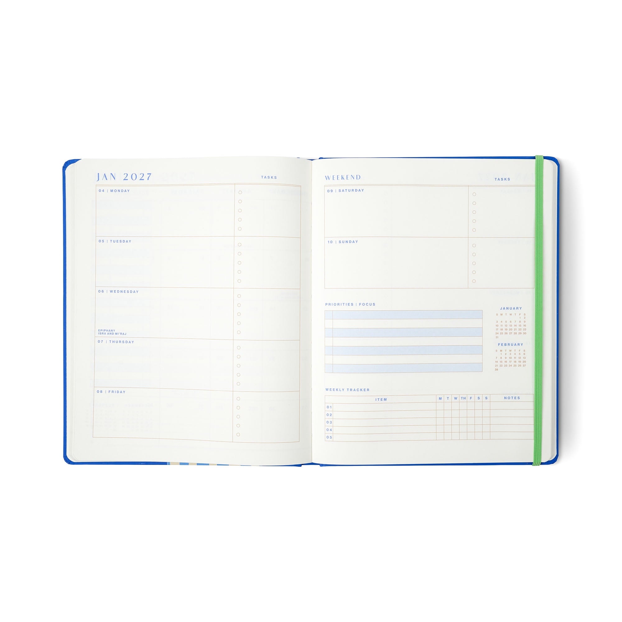 Think Ink Monthly Weekly 15 Month Blue Flower Vase April 2026 - June 2027 Planner - Image 5